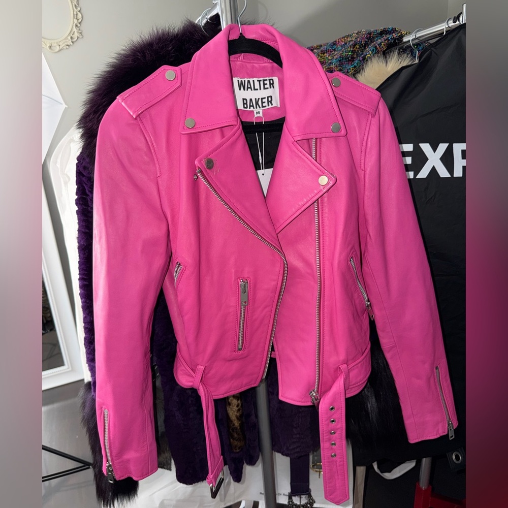Walter Baker NWT Gorgeous SUPER-SOFT, 100% lamb leather Jacket - "Magenta"